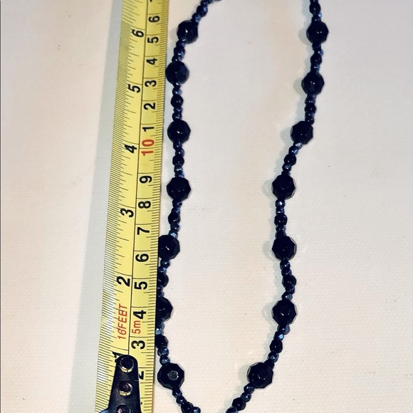 Black Stone Cross Necklace - Picture 4 of 10